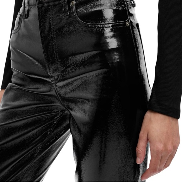 010 Gap High Rise Black Vegan Leather Straight Pants Womens US27 - Picture 5 of 5